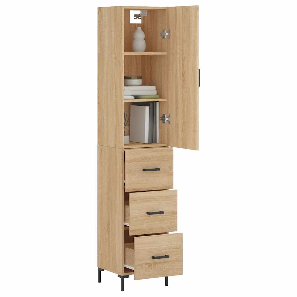vidaXL Highboard Sonoma Oak 34.5x34x180 cm Engineered Wood