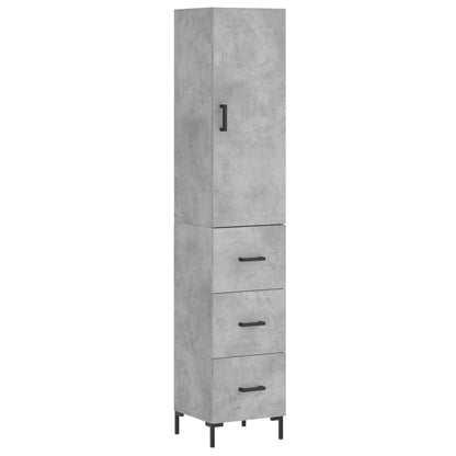 vidaXL Highboard Concrete Grey 34,5x34x180 cm Engineered Wood