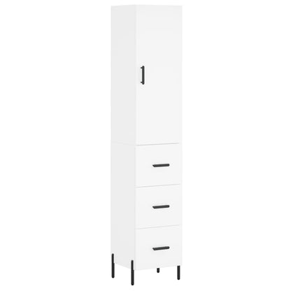 vidaXL Highboard White 34,5x34x180 cm Engineered Wood