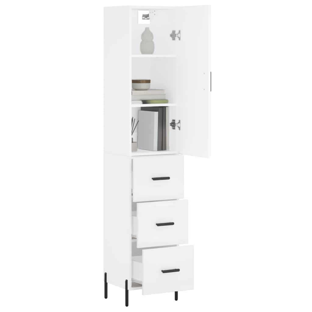 vidaXL Highboard White 34,5x34x180 cm Engineered Wood