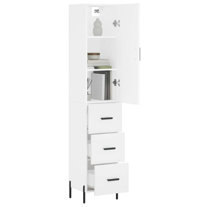 vidaXL Highboard White 34,5x34x180 cm Engineered Wood