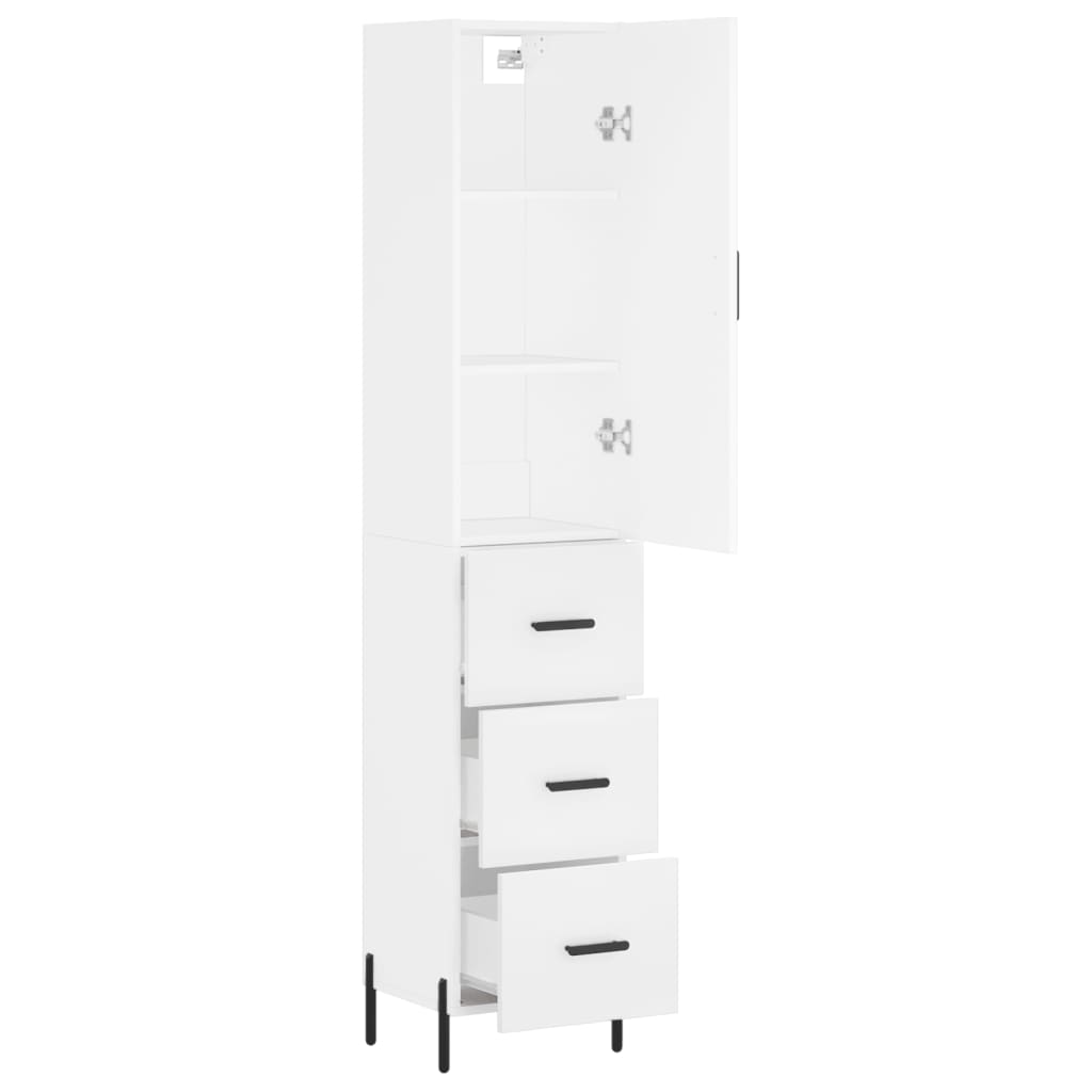 vidaXL Highboard White 34,5x34x180 cm Engineered Wood