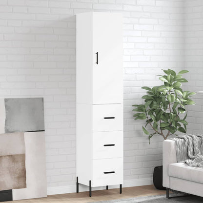 vidaXL Highboard White 34,5x34x180 cm Engineered Wood