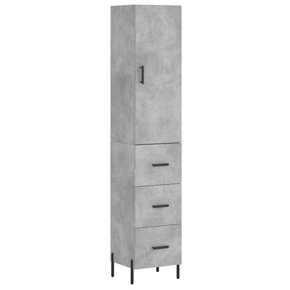 vidaXL Highboard Concrete Grey 34,5x34x180 cm Engineered Wood