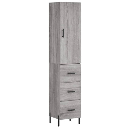vidaXL Highboard Grey Sonoma 34.5x34x180 cm Engineered Wood