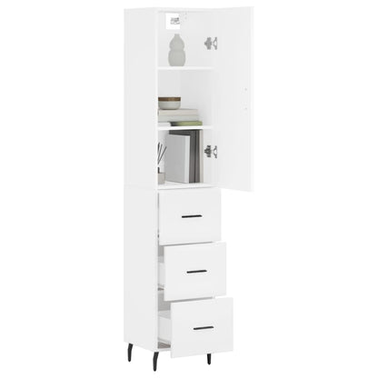 vidaXL Highboard White 34.5x34x180 cm Engineered Wood