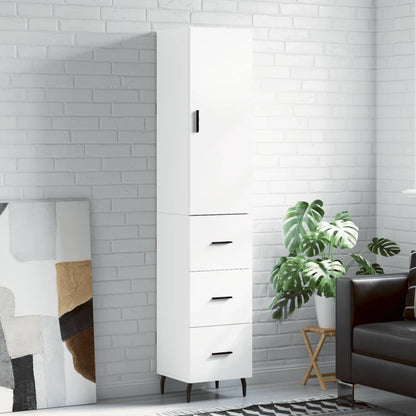 vidaXL Highboard White 34.5x34x180 cm Engineered Wood
