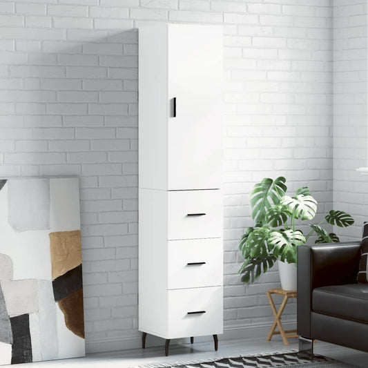 vidaXL Highboard White 34.5x34x180 cm Engineered Wood