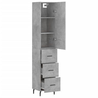 vidaXL Highboard Concrete Grey 34,5x34x180 cm Engineered Wood