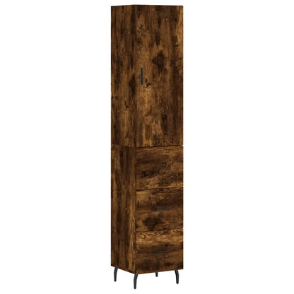 vidaXL Highboard Smoked Oak 34,5x34x180 cm Engineered Wood