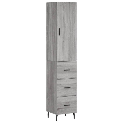 vidaXL Highboard Grey Sonoma 34,5x34x180 cm Engineered Wood