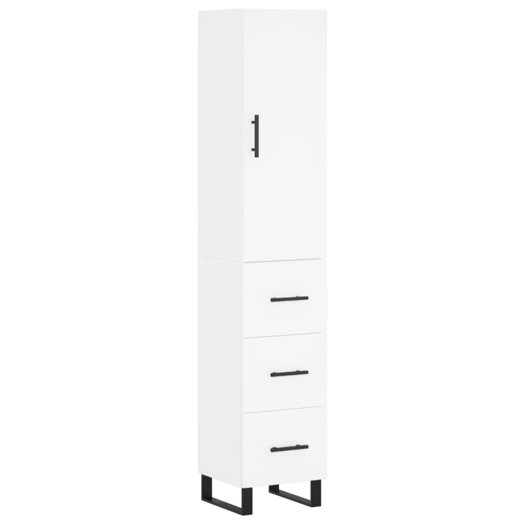 vidaXL Highboard White 34,5x34x180 cm Engineered Wood