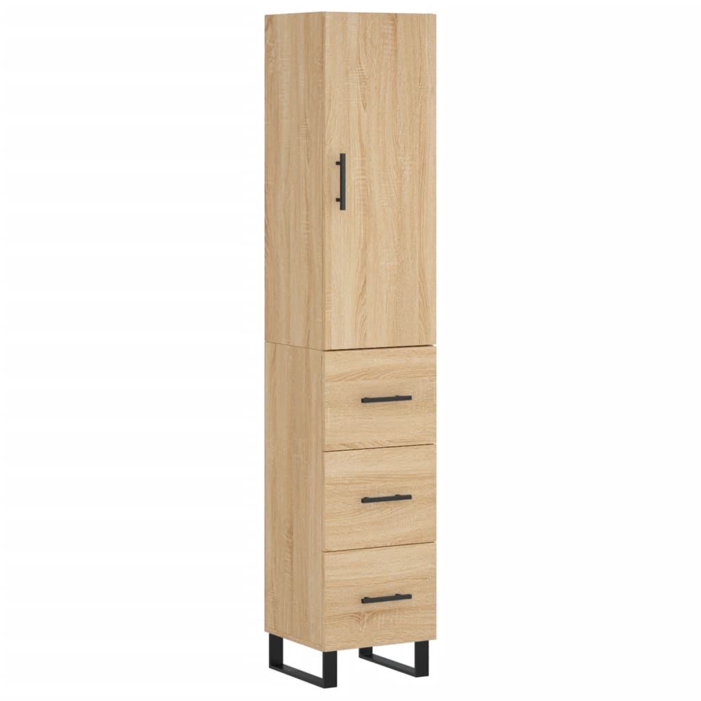vidaXL Highboard Sonoma Oak 34.5x34x180 cm Engineered Wood