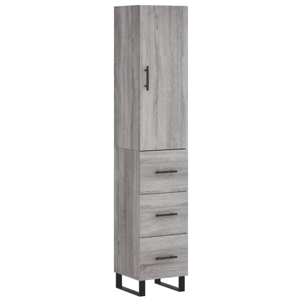 vidaXL Highboard Grey Sonoma 34,5x34x180 cm Engineered Wood