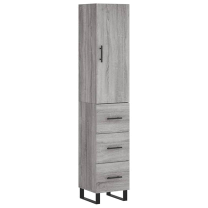 vidaXL Highboard Grey Sonoma 34,5x34x180 cm Engineered Wood