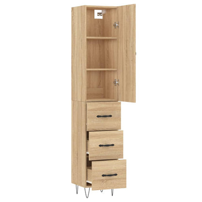 vidaXL Highboard Sonoma Oak 34.5x34x180 cm Engineered Wood