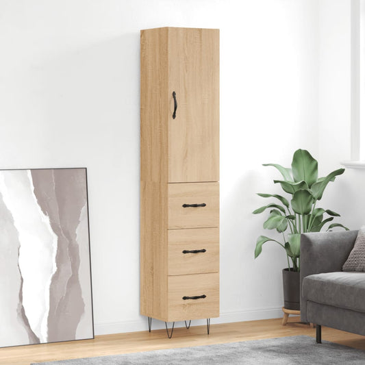 vidaXL Highboard Sonoma Oak 34,5x34x180 cm Engineered Wood