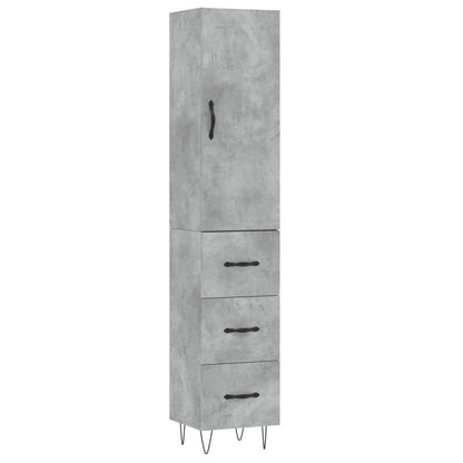 vidaXL Highboard Concrete Grey 34,5x34x180 cm Engineered Wood