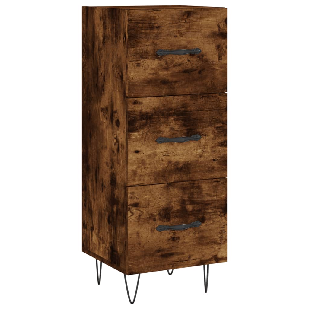 vidaXL Highboard Smoked Oak 34,5x34x180 cm Engineered Wood