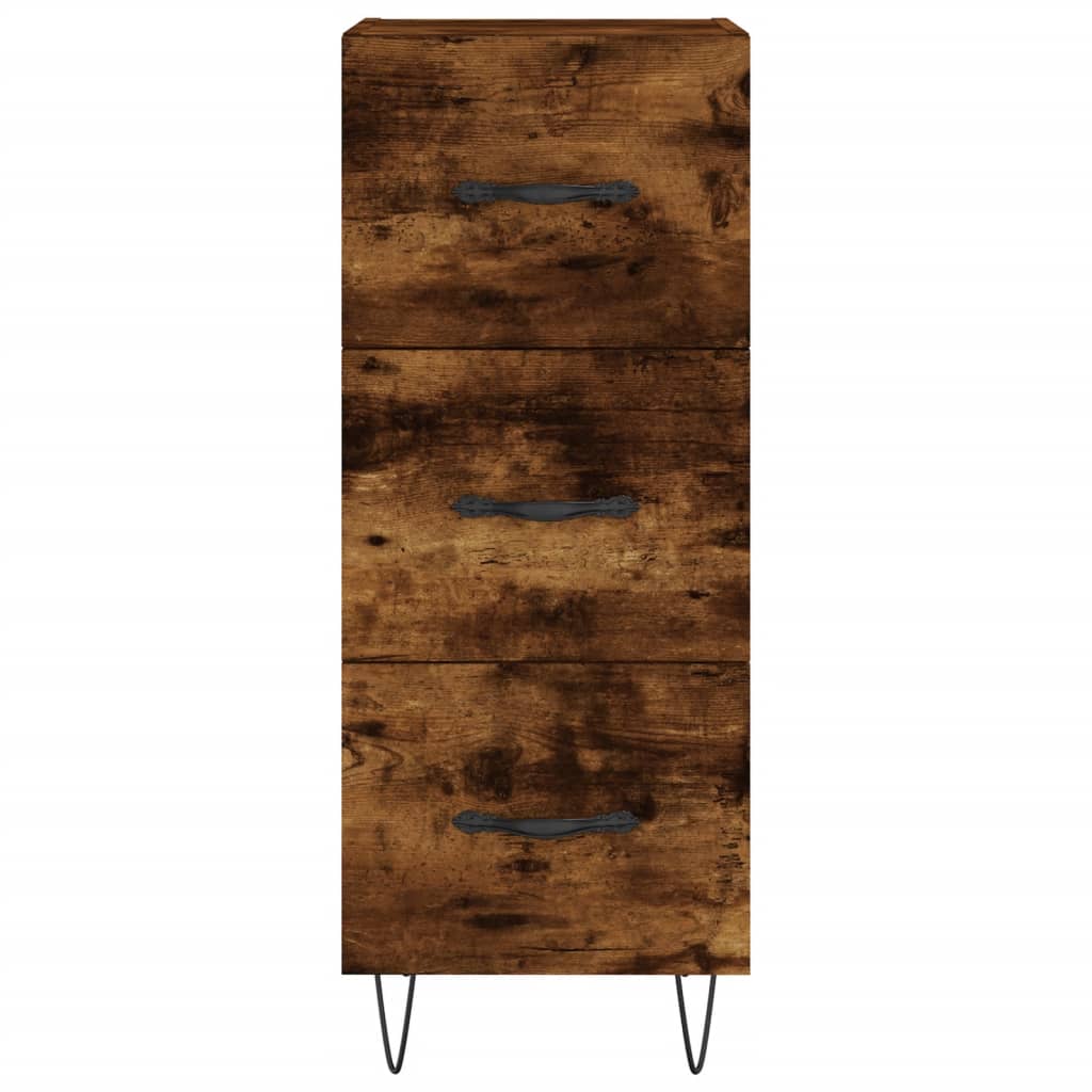 vidaXL Highboard Smoked Oak 34,5x34x180 cm Engineered Wood