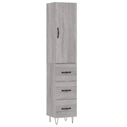 vidaXL Highboard Grey Sonoma 34.5x34x180 cm Engineered Wood