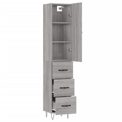 vidaXL Highboard Grey Sonoma 34,5x34x180 cm Engineered Wood