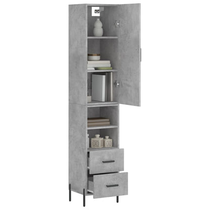 vidaXL Highboard Concrete Grey 34,5x34x180 cm Engineered Wood