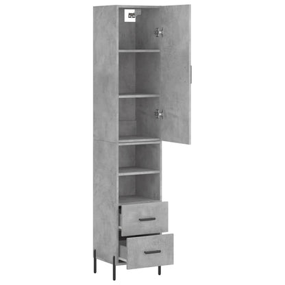 vidaXL Highboard Concrete Grey 34,5x34x180 cm Engineered Wood