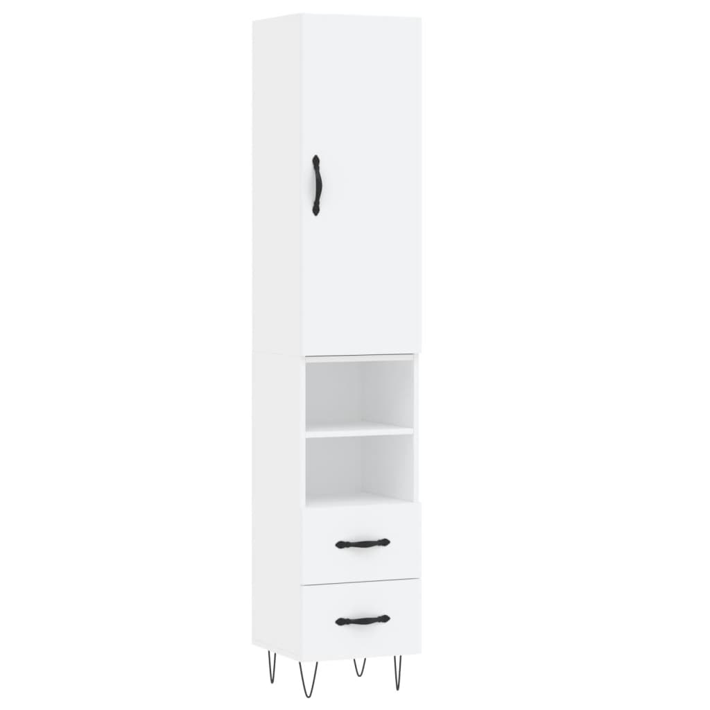 vidaXL Highboard White 34.5x34x180 cm Engineered Wood