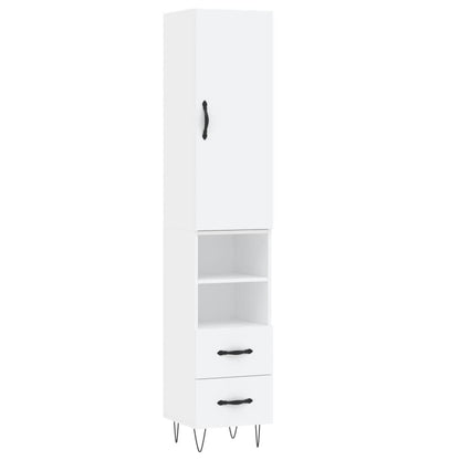 vidaXL Highboard White 34.5x34x180 cm Engineered Wood