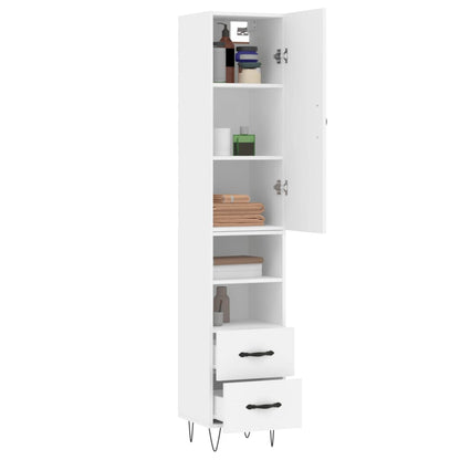 vidaXL Highboard White 34.5x34x180 cm Engineered Wood