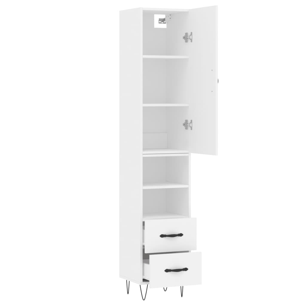 vidaXL Highboard White 34.5x34x180 cm Engineered Wood