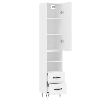 vidaXL Highboard White 34.5x34x180 cm Engineered Wood