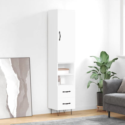 vidaXL Highboard White 34.5x34x180 cm Engineered Wood