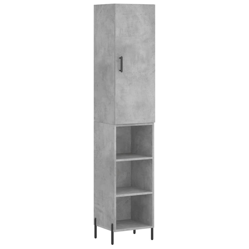 vidaXL Highboard Concrete Grey 34,5x34x180 cm Engineered Wood