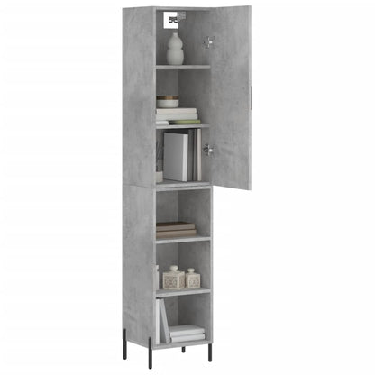 vidaXL Highboard Concrete Grey 34,5x34x180 cm Engineered Wood