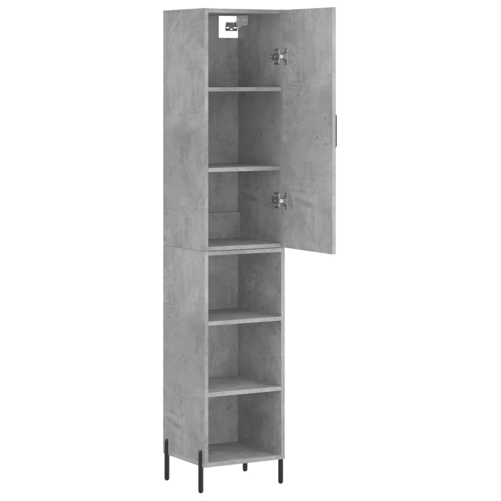 vidaXL Highboard Concrete Grey 34,5x34x180 cm Engineered Wood