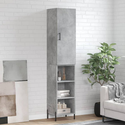 vidaXL Highboard Concrete Grey 34,5x34x180 cm Engineered Wood