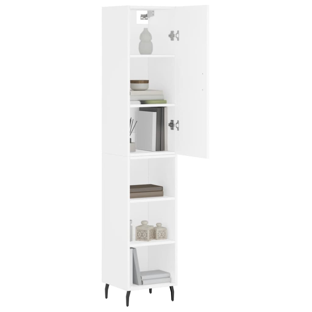 vidaXL Highboard White 34.5x34x180 cm Engineered Wood
