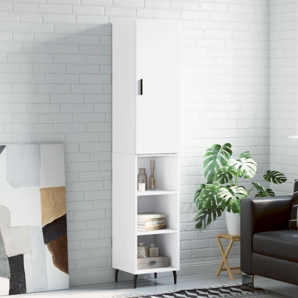 vidaXL Highboard White 34.5x34x180 cm Engineered Wood
