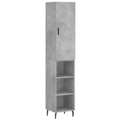 vidaXL Highboard Concrete Grey 34,5x34x180 cm Engineered Wood