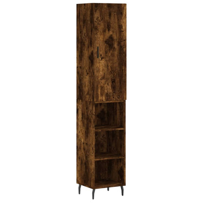 vidaXL Highboard Smoked Oak 34,5x34x180 cm Engineered Wood