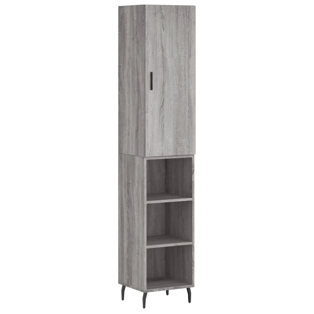 vidaXL Highboard Grey Sonoma 34,5x34x180 cm Engineered Wood