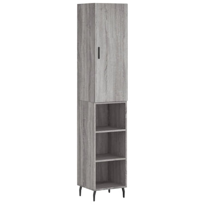 vidaXL Highboard Grey Sonoma 34,5x34x180 cm Engineered Wood