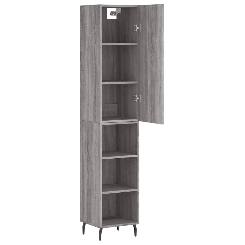 vidaXL Highboard Grey Sonoma 34,5x34x180 cm Engineered Wood