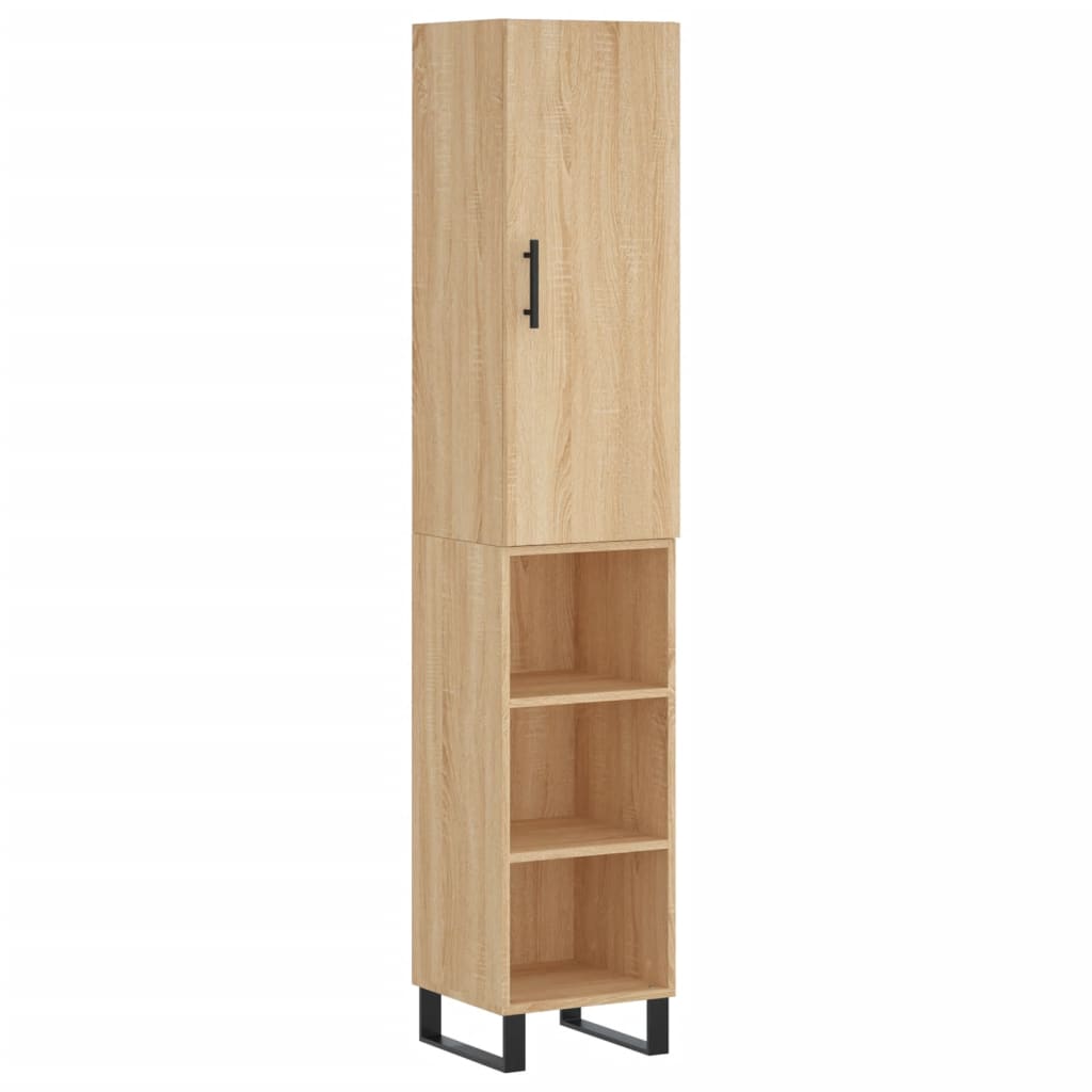 vidaXL Highboard Sonoma Oak 34,5x34x180 cm Engineered Wood