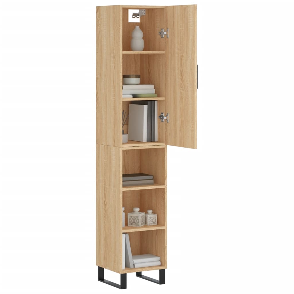 vidaXL Highboard Sonoma Oak 34,5x34x180 cm Engineered Wood
