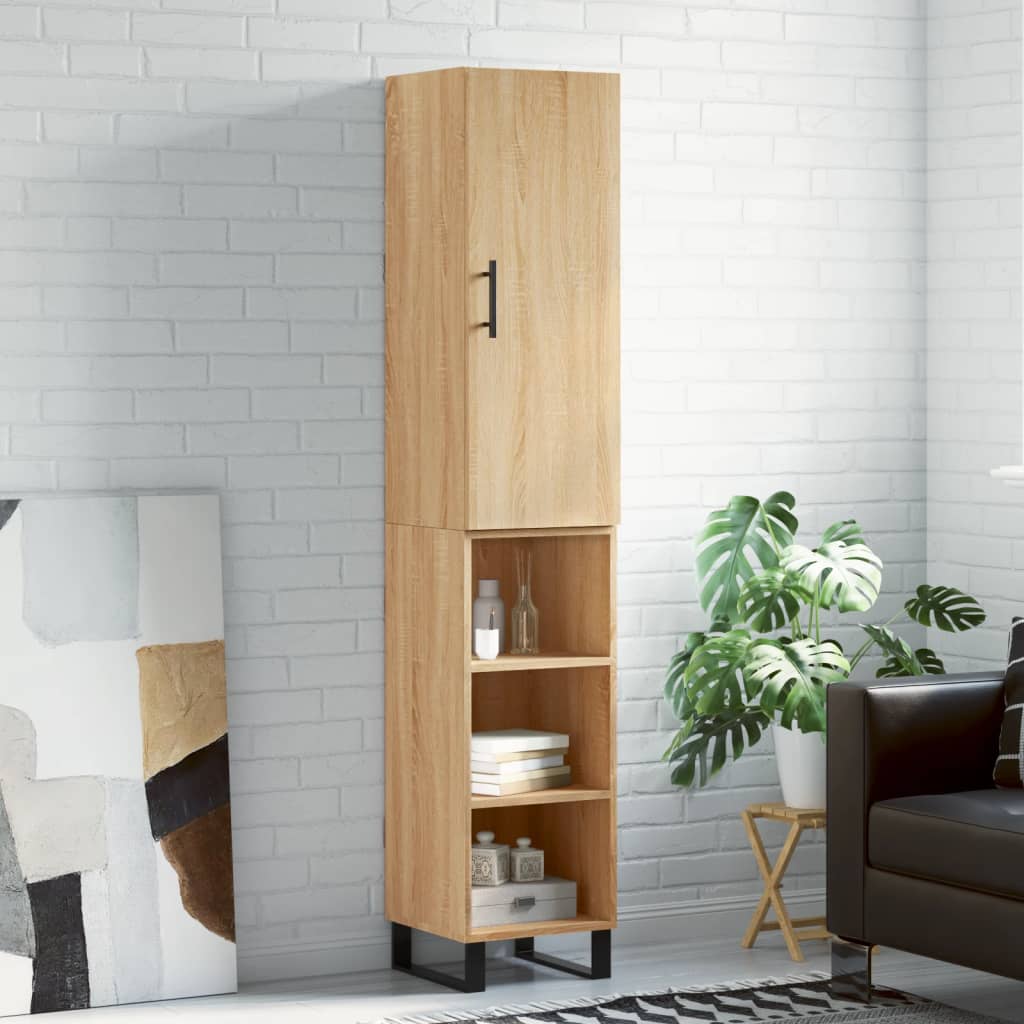 vidaXL Highboard Sonoma Oak 34,5x34x180 cm Engineered Wood