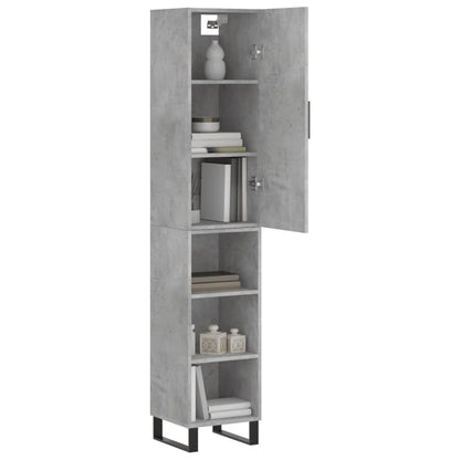 vidaXL Highboard Concrete Grey 34,5x34x180 cm Engineered Wood