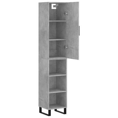 vidaXL Highboard Concrete Grey 34.5x34x180 cm Engineered Wood